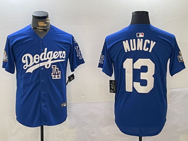 Men Los Angeles Dodgers #13 Muncy Blue Game 2024 Nike MLB Jersey style 11203